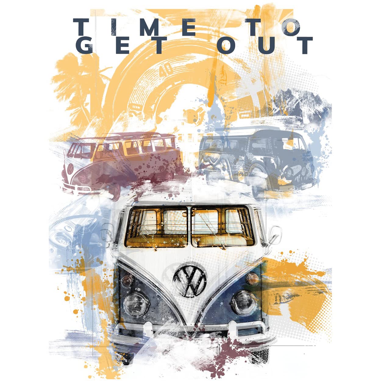 Volkswagen 7E9087799 Art Print T1 Bulli Motif 60 x 80 cm Heritage Poster