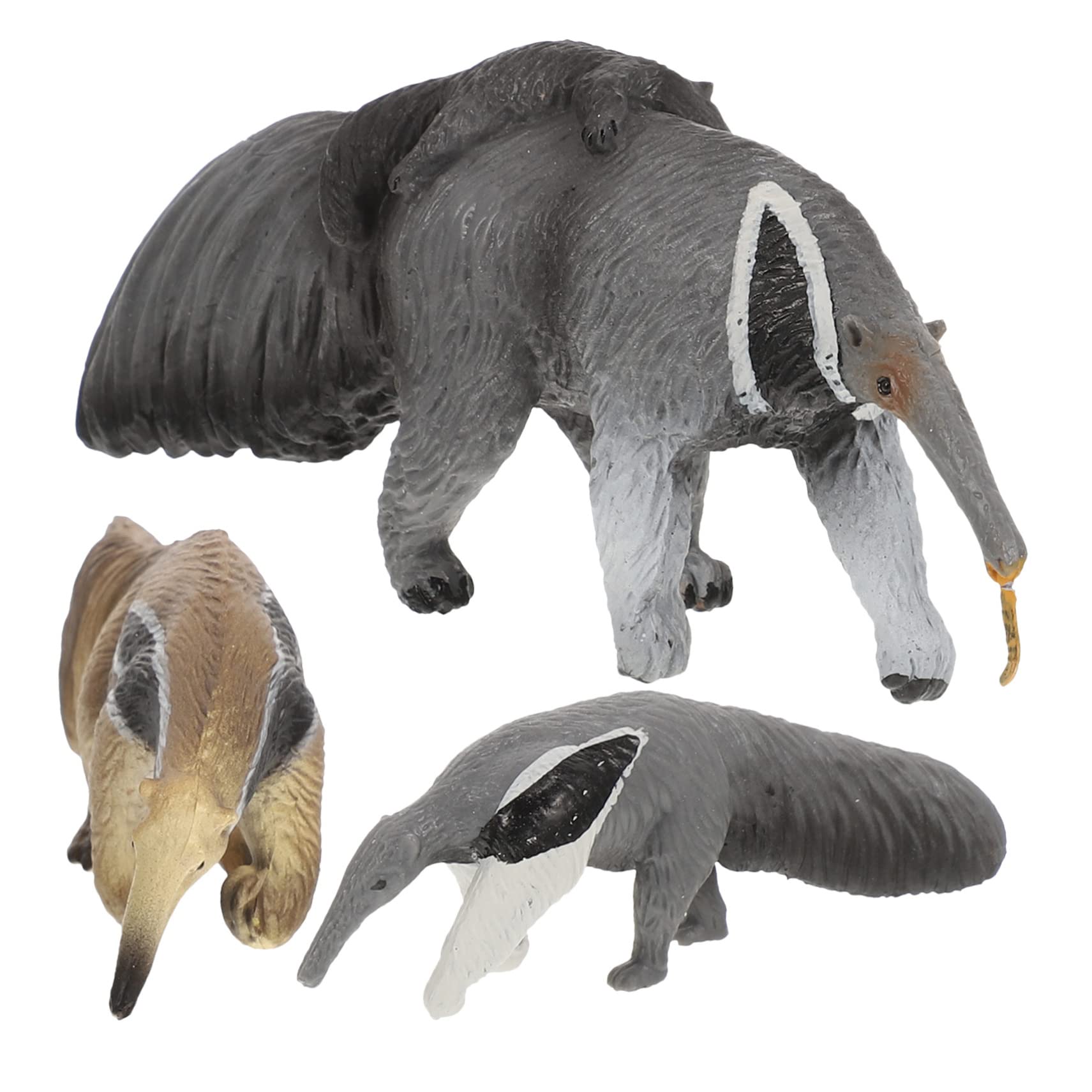 FOYTOKI 3Pcs Realistic Wildlife Animal Figurines Anteater Toy Models for Ages and Up for Playtime and Educational Learning