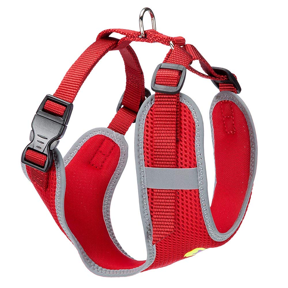 Ferplast Dog Harness Medium NIKITA M, Breathable Dog Harness, Padded and Adjustable, Easy to Wear, Reflective Edges, Chest 38-55 cm. Red