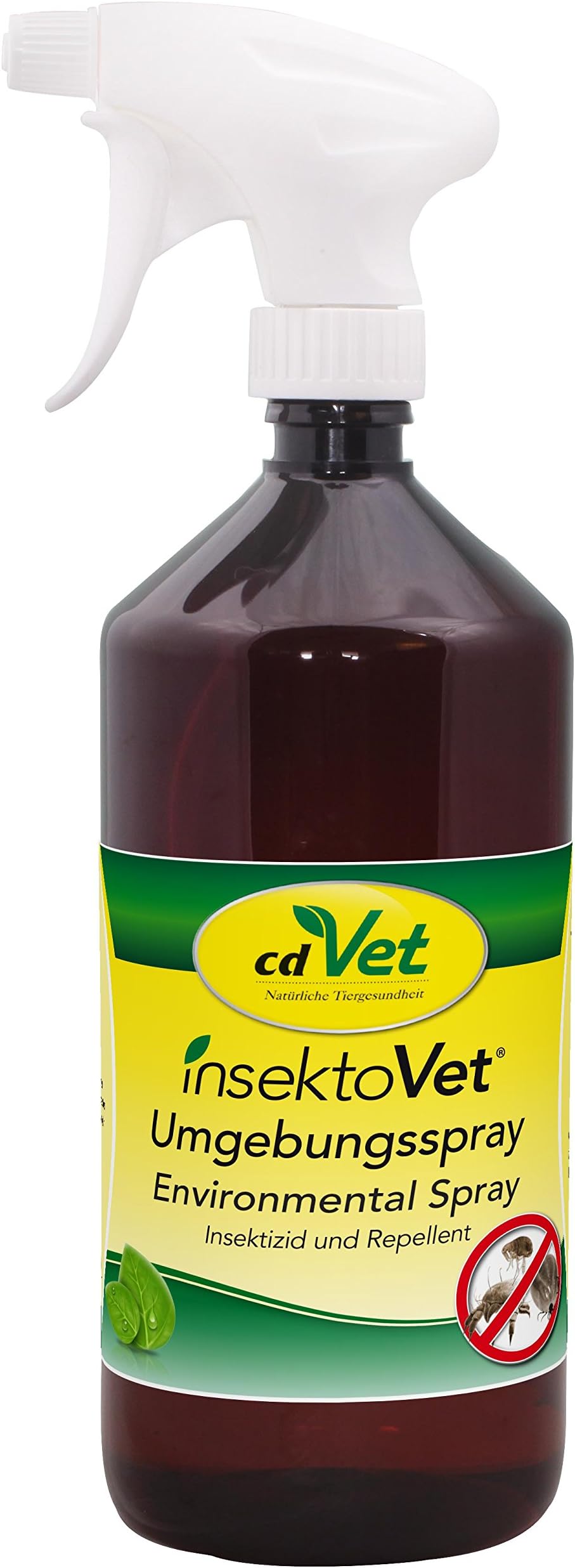 cdVet Naturprodukte InsektoVet Environmental Spray 1 Liter - Control of fleas at all stages of development - natural cleanser for moorings, stables, sofas, blankets, cars, etc -