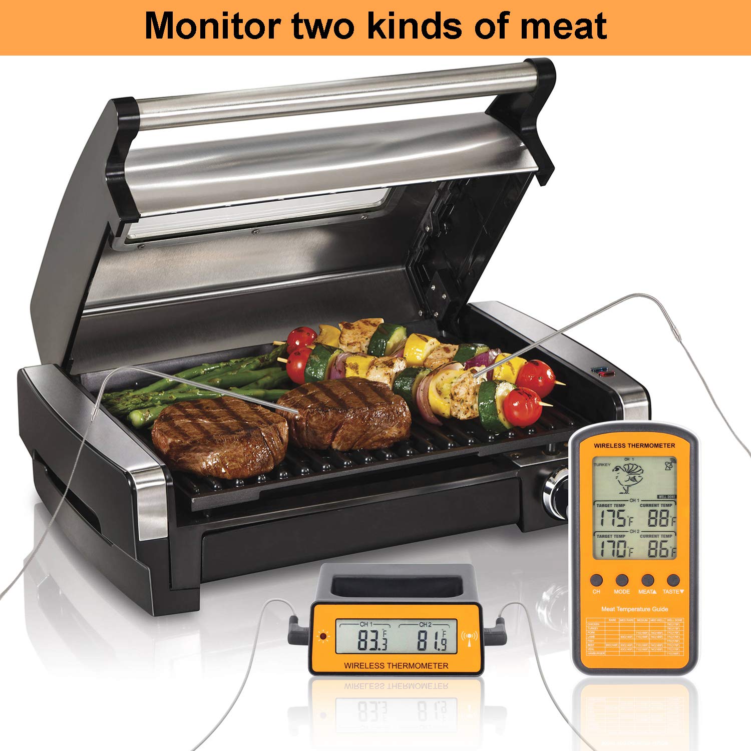 Toroast Wireless Remote Digital Cooking Meat Thermometer Dual Probe for Grilling Smoker BBQ Food Thermometer