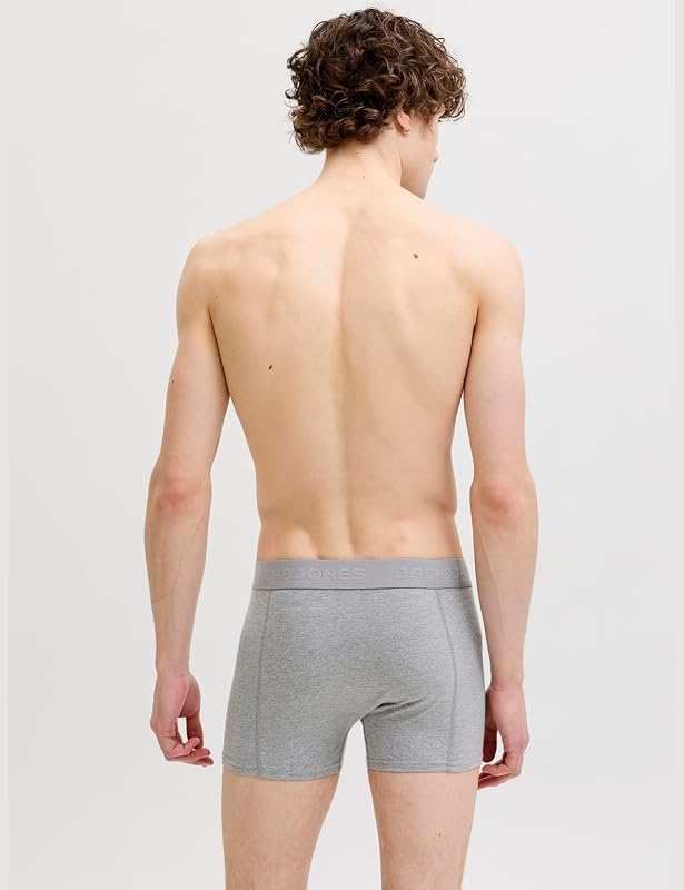 Jacgilli Solid Trunks - Confezione da 7 Jacgilli Solid Trunks da Uomo (Confezione da 7), Nero, L