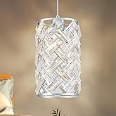 MERINEA Modern Chrome Crystal Pendant Light Fixture – Adjustable Mini Chandelier Hanging Light for Kitchen Island, Dining Roo