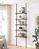 ALLZONE 5 Tiers Narrow Bookshelf, Tall Adjustable