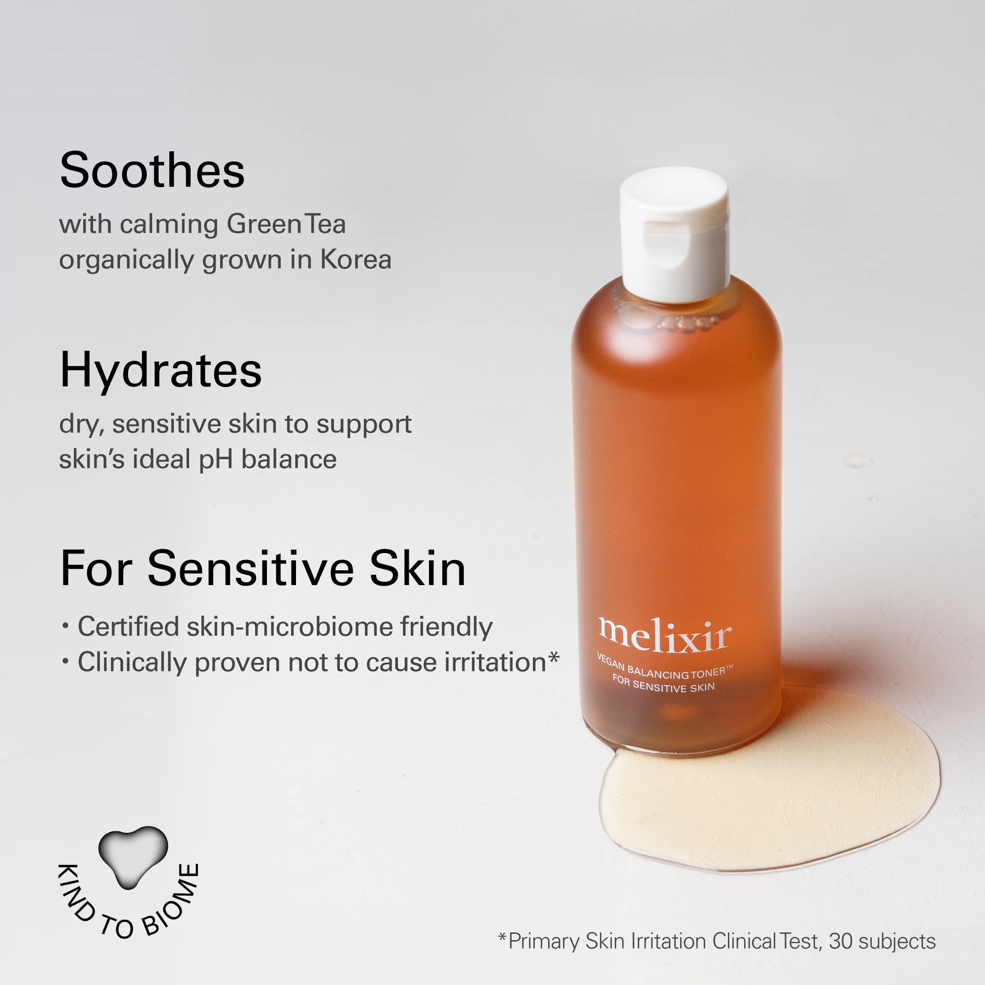 Melixir Vegan Balancing Toner for Sensitive & Acne-Prone Skin, with Soothing Organic Green Tea Extract, Hydrating Water Facial Toner, Alcohol-Free, Korean Skincare for Men and Women (9.8 fl.oz.)