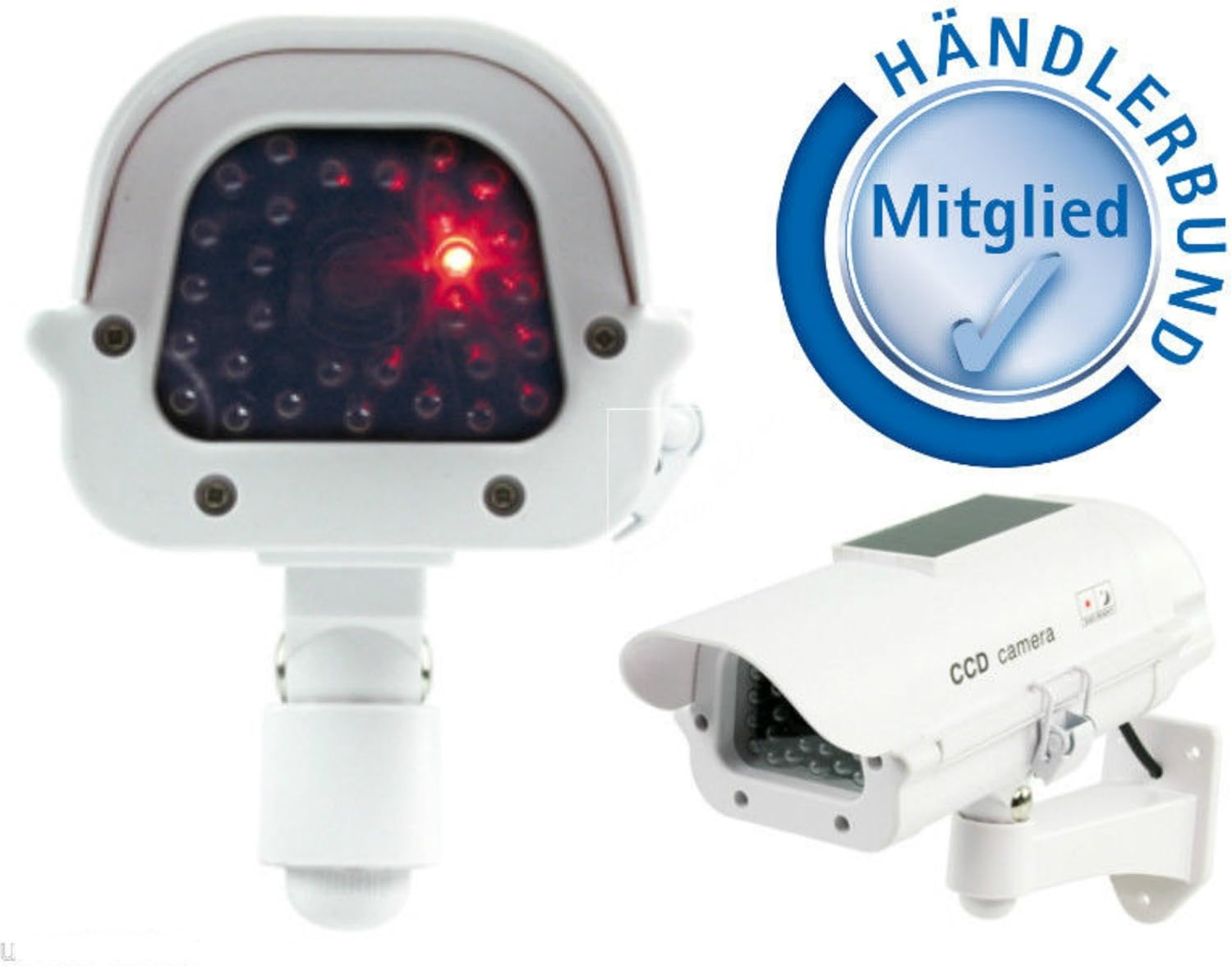 König Profi Kamera Dummy mit Solar Panel + Amazon.de Kamera