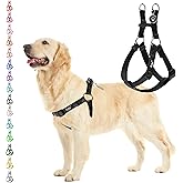 PUPTECK No Pull Dog Harness Soft Adjustable Basic Nylon Step in Puppy Vest Outdoor Walking with ID Tag Medium