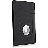 Access Denied Genuine Leather Air Tag Holder - Slim Minimalist Wallets For Men & Women - Front Pocket Thin Mens Wallet RFID Credit Card Holder Gifts For Men - Air Tag NOT Included