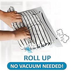 24 Travel Compression Bags, Roll Up Travel Space