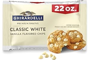 GHIRARDELLI Classic White Vanilla Flavored Premium Baking Chips, 22 oz Bag Sweet and Creamy White Baking Chips for Cookies and Desserts