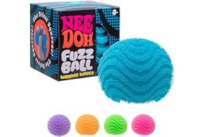 Schylling NeeDoh Fuzz Ball - Sensory Toy with a Velvet Texture and Soft Cloud Squish - Wavy Pattern You Can See and Feel - Ages 3 and Up - Color May Vary; One Per Pack (Wonder Waves)