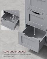 VASAGLE Mystic Grey 30x30x82 cm Bathroom Cabinet with 4 Drawers view 7