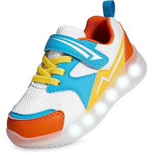 YESKIS Toddler Boys Girls Light Up Shoes LED Flashing Lightweight Mesh Breathable Adorable Running Sneakers for Toddler and L