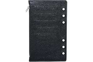 Moterm Zipper Flyleaf for Personal Organiser - with Card Slots (Pebble-Black)