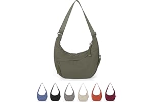 Lushandy Nylon Crescent Crossbody Bag for Women Luna Bag Dumpling Bag Moon Shoulder Bag Lightweight Sling Bag Casual Hobo Bag