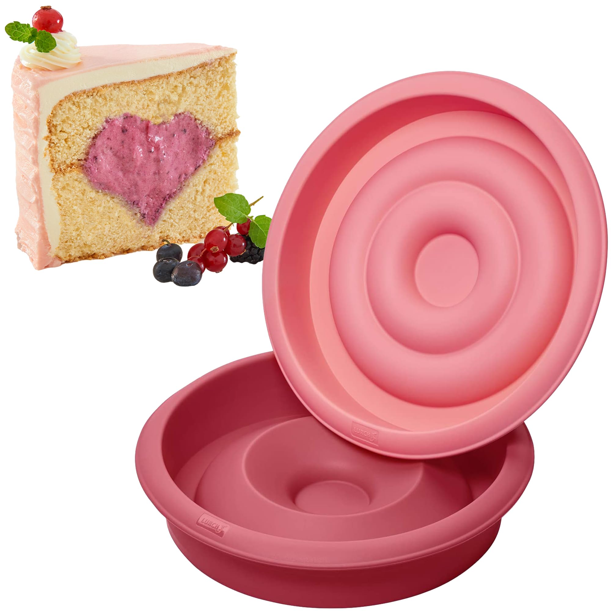 Lurch "Flexiform Round Heart Filling, Ruby Red, 2-Piece