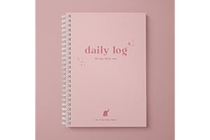 Bubbarino: Baby Daily Log Book, Track and Monitor Newborn Nursing, Sleep, Diaper and Milestones. Gift for New Parents, Grandparents, Babyshower, Nanny or Daycare - Hardcover Spiral Leather A5 (Pink)