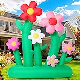 GOOSH 7FT Spring Inflatables Outdoor Decorations Multi-Colored Blow up Flowers with Built-in LEDs for Spring Summer Party Yard Garden Lawn Decoration