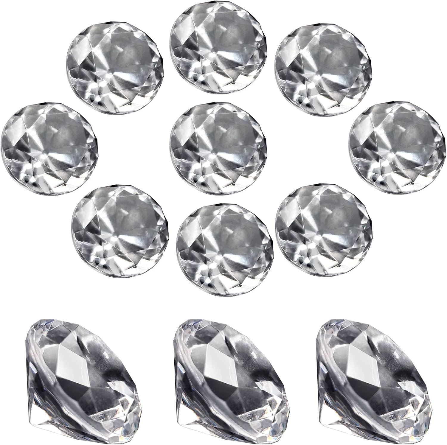 Vase Fillers - XHKDSYMC 100Pcs Clear Acrylic Diamonds 1 Inch Wedding Table Scatters Gemstones Confetti for Vase Fillers,Floral Decor,Bridal Shower Decorations,Home Centerpieces,Candle Display (Clear)