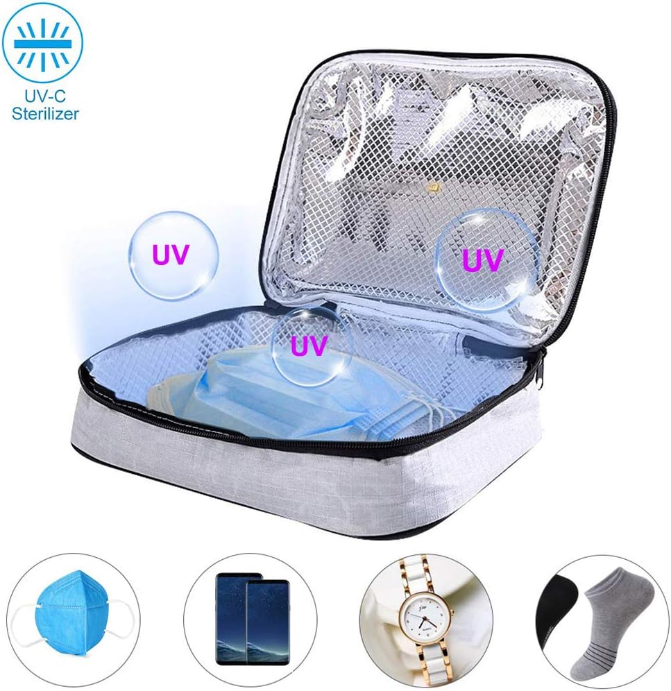 AGAWA UV Sterilizer Bag,UV Disinfection Bag,Portable Sterilizer Bag Quick Disinfection Pack for Mobile Phone Accessories Glasses Underwear