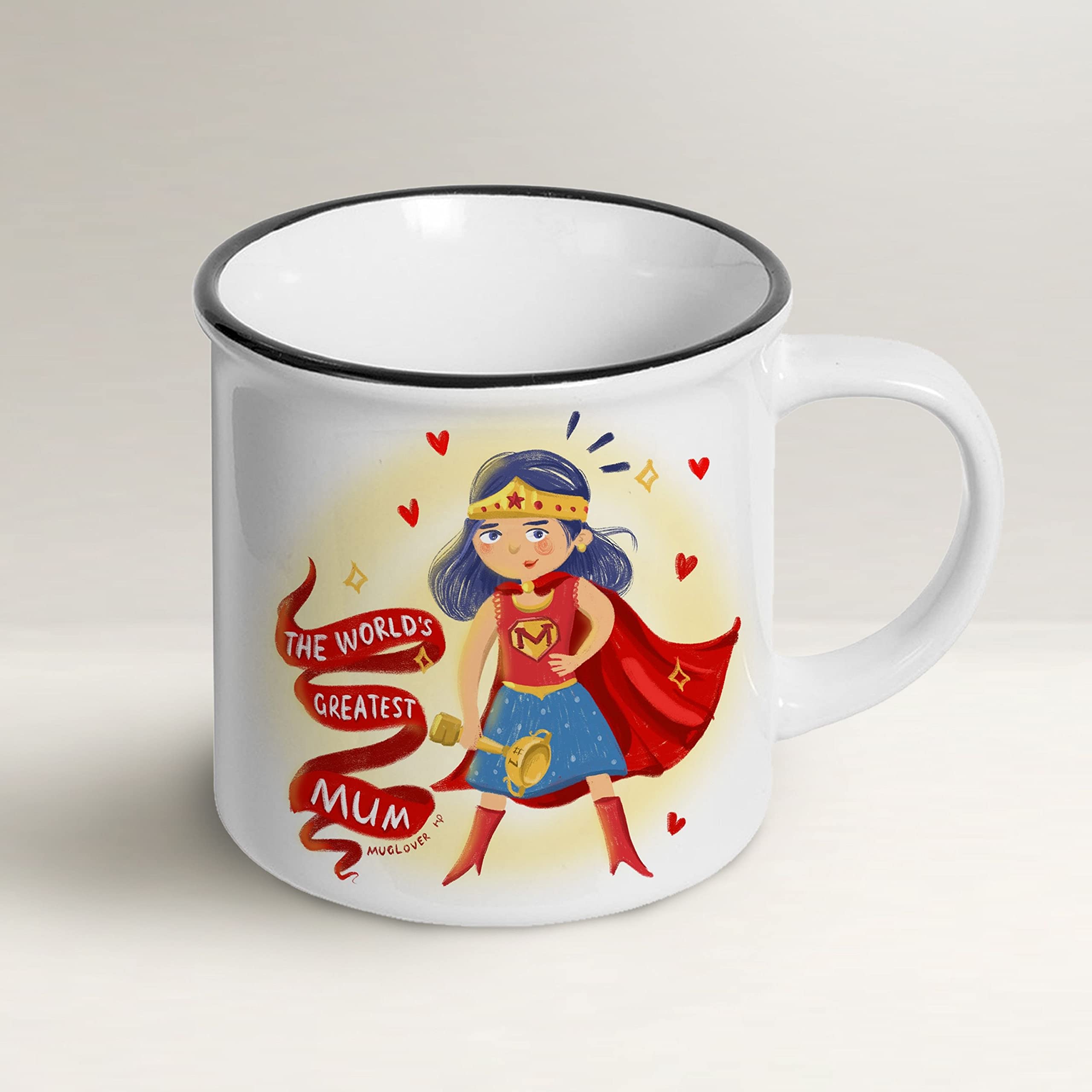 Mug Lover - The World's Greatest Mum (ENGLISH) - Mug gift idea with envelope, greeting card and organza pouch