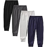 JARMAKO Toddler Boys Cotton Pants, 4-Pack Sweatpants Joggers for 2-6 Years
