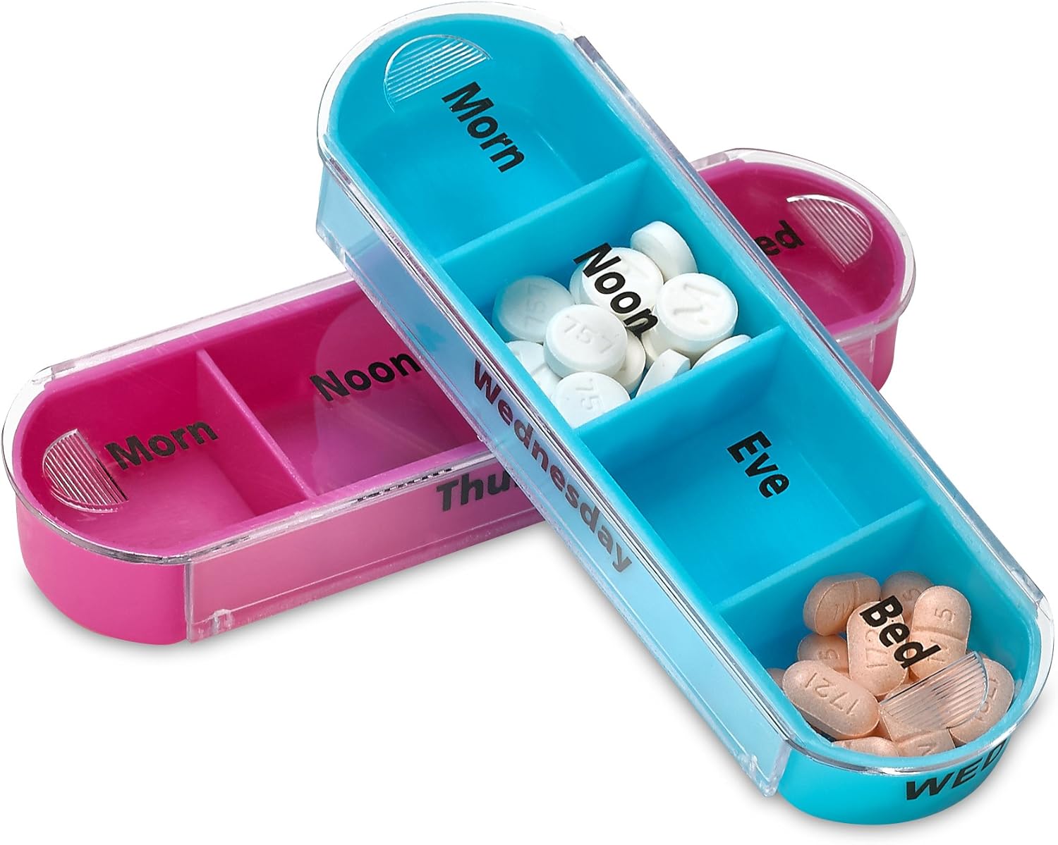 Weekly Travel Pill Organizer - Prescription and Medication Wallet Pill Box Reminder, Pill Container Dispenser Case, Vitamin Caddy Organizer, for 4 Times A Day, 7 Days a Week: Health & Personal Care