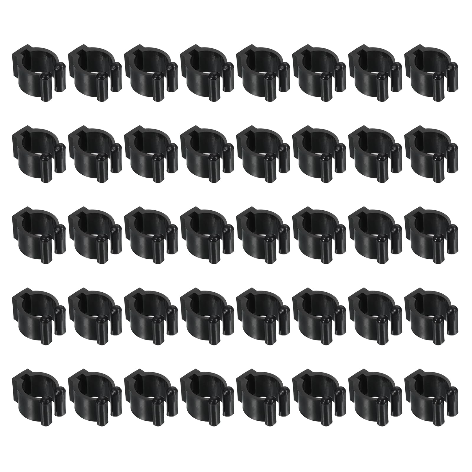 PATIKIL 24mm Dia Billiards Cue Locating Clip Holder, 40 Pack Plastic Snooker Clip for Fishing Rod Pool Cue Rack Storage, Black
