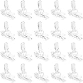 Luatoxry 20Pcs Tarp Clips Heavy Duty, 1.3in Length Tarp Clamps, Plastic Tent Clamp, Transparent Outdoor Camping Tents Clamps, Lightweight Small Tarps Awning Clamp for Camping, Canopies