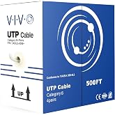 VIVO 500ft Bulk Cat6 Ethernet Cable Wire | Gray, CCA Ethernet Cable, 23 AWG, UTP Pull Box, LAN Network, Connector Free, Easy Spool Box, CABLE-V006