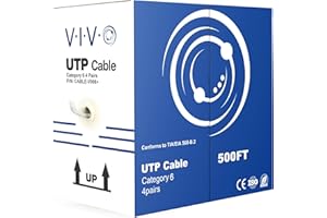 VIVO 500 ft Bulk Cat6 Wire, CCA Ethernet Cable, 23 AWG, UTP Pull Box, LAN Network, Gray, CABLE-V006
