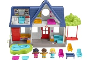 Fisher-Price Little People Toddler Toy Friends Together Play House Pretend Playset with Learning Songs for Preschool Kids Ages 1+ Years