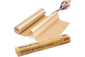 Nauvora Silicone Baking Mat Roll - 5.2FT Non-Slip Silicone Mat, Reusable Oven Liner, Cut The Size to Fit Any Pan, Air Fryer, 