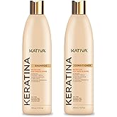 Keratin Shampoo and Conditioner Pack set of 2. Nutrition, Softeness and Shine without Sulfates. Salt and Parbens Free.