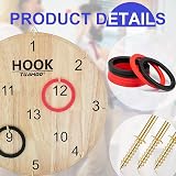 TUAHOO Hoopla Ring Toss Game Wooden Board Hookey for Kids Adults Indoor Outdoor view 6