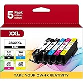 PGI-280 XXL/CLI-281 XXL Ink Cartridge 5 Color Value Pack Replacement for Canon 280 281 Ink Cartridges Compatible with Printer TR8520 TR8620 TR7520 TR8600 TS6120 TS6220 TS9120