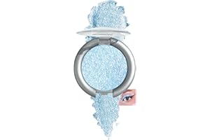 Single Cream Eye Shadow Palette, 1PCS Blue Shimmer Glitter Eye Shadow, Waterproof Long Lasting Metallic Sparkling Highlighte 