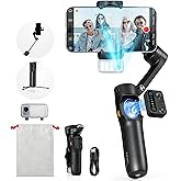 hohem iSteady V3 Gimbal Stabilizer for iPhone, 3-Axis Phone Gimbal, Magnetic AI Tracker, Built-in Extendable Rod & Tripod, De