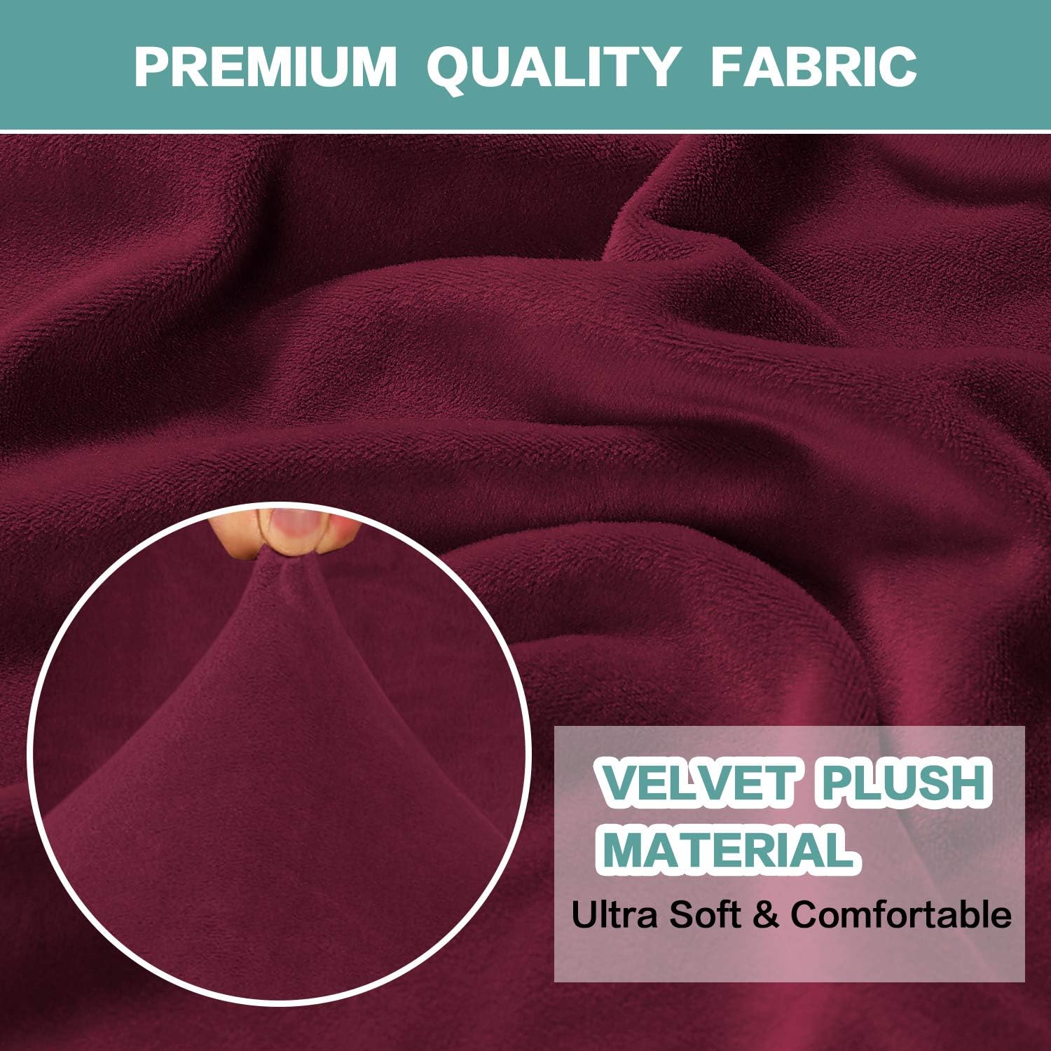Wing Chair Slipcover Velvet Armchair Chair Slipcovers Ultra Soft Plush Sofa Covers 1-Piece Spandex Fabric Wing Back Wingback Armchair Chair Slipcovers Burgundy: Home & Kitchen