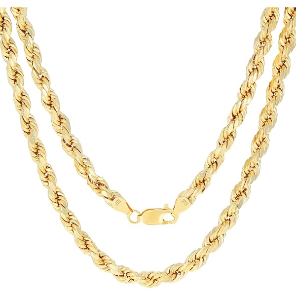 10K Gelbgold 2MM Reis Typhoon Mond Schnitt Italienische Perlen Halskette