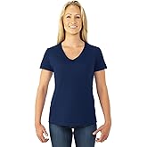 Fruit of the Loom Womens HD Cotton Short Sleeve V-Neck T-Shirt, XL, J Navy