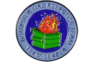 THE ARTISAN'S WHISPER Dumpster Fire Response Team Trash Fire Sarcastic Brooch Pin, Office Humor Enamel Pin, Funny Gift For Team Leader Boss Coworker, Chaos Coordinator Lapel Badge, Sarcasm Brooches, Funny Work Decorative Jewelry Accessories
