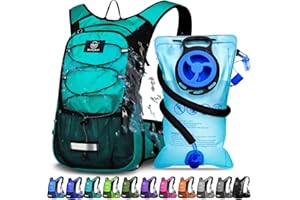 Mothybot Insulated Hydration Backpack Pack with 3L BPA Free Leak Proof Water Bladder, Large Storage Lightweight Hiking Daypack with Waist Pouches & Cooler Layer, for Running, Biking, Camping, Festival