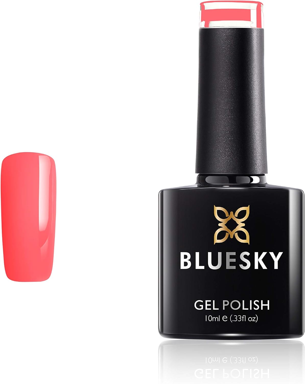 Bluesky Gel Nail Polish, Pink Neon Coral A074, Bright, Long Lasting, Chip Resistant, 10 ml (Requires Curing Under UV LED Lamp)