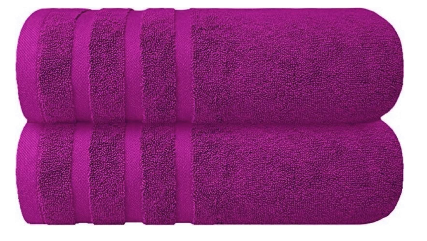 Diamond Tex Pack of 2 Large Jumbo Bath Sheets 75 x 150 cm Super Soft 100% Egyptian Cotton Fast Absorbent & Quick Dry Towels 500-GSM (Purple)
