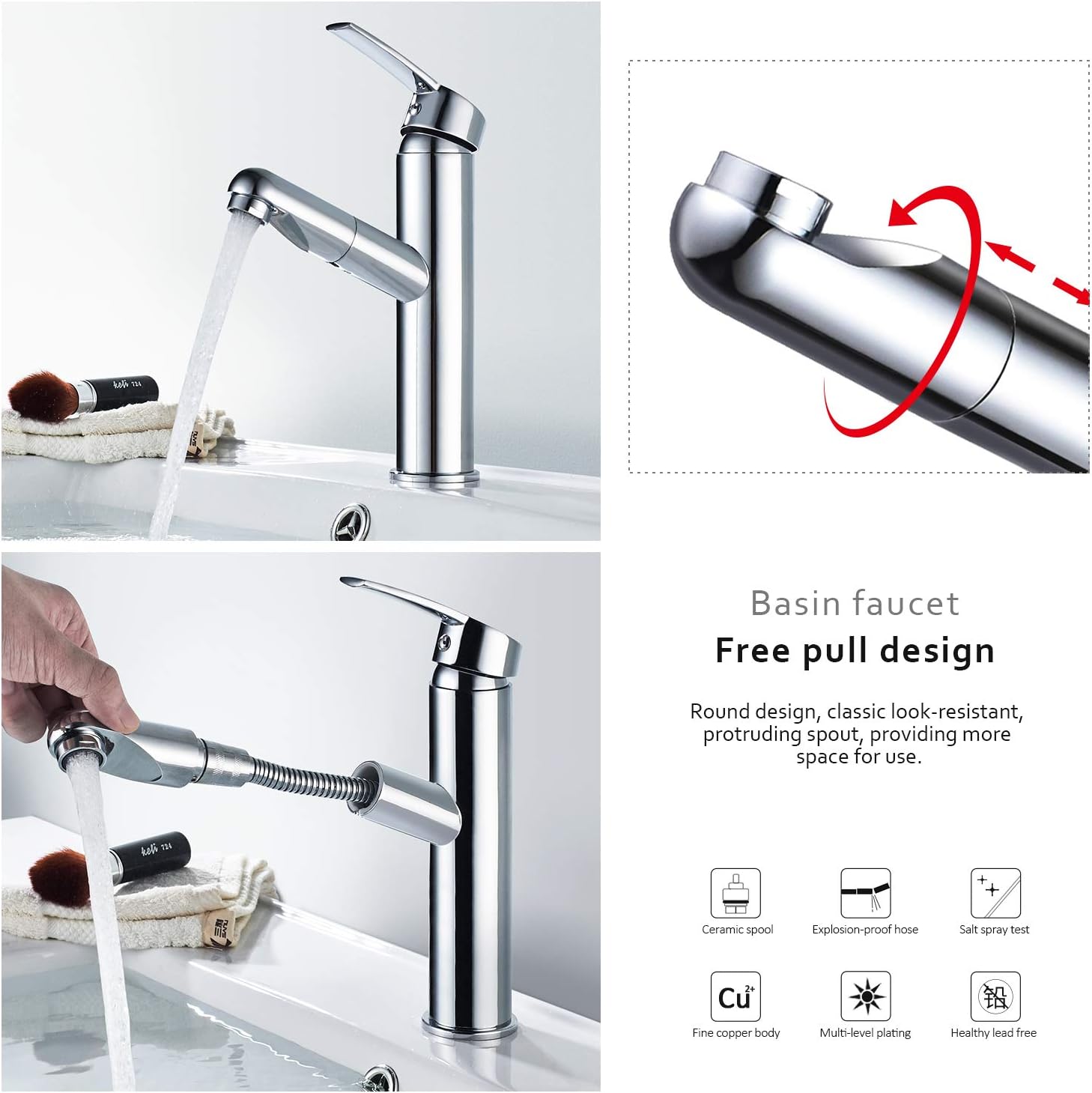 Waschtischarmatur Mit Ausziehbarer Brause Amazon De Baumarkt