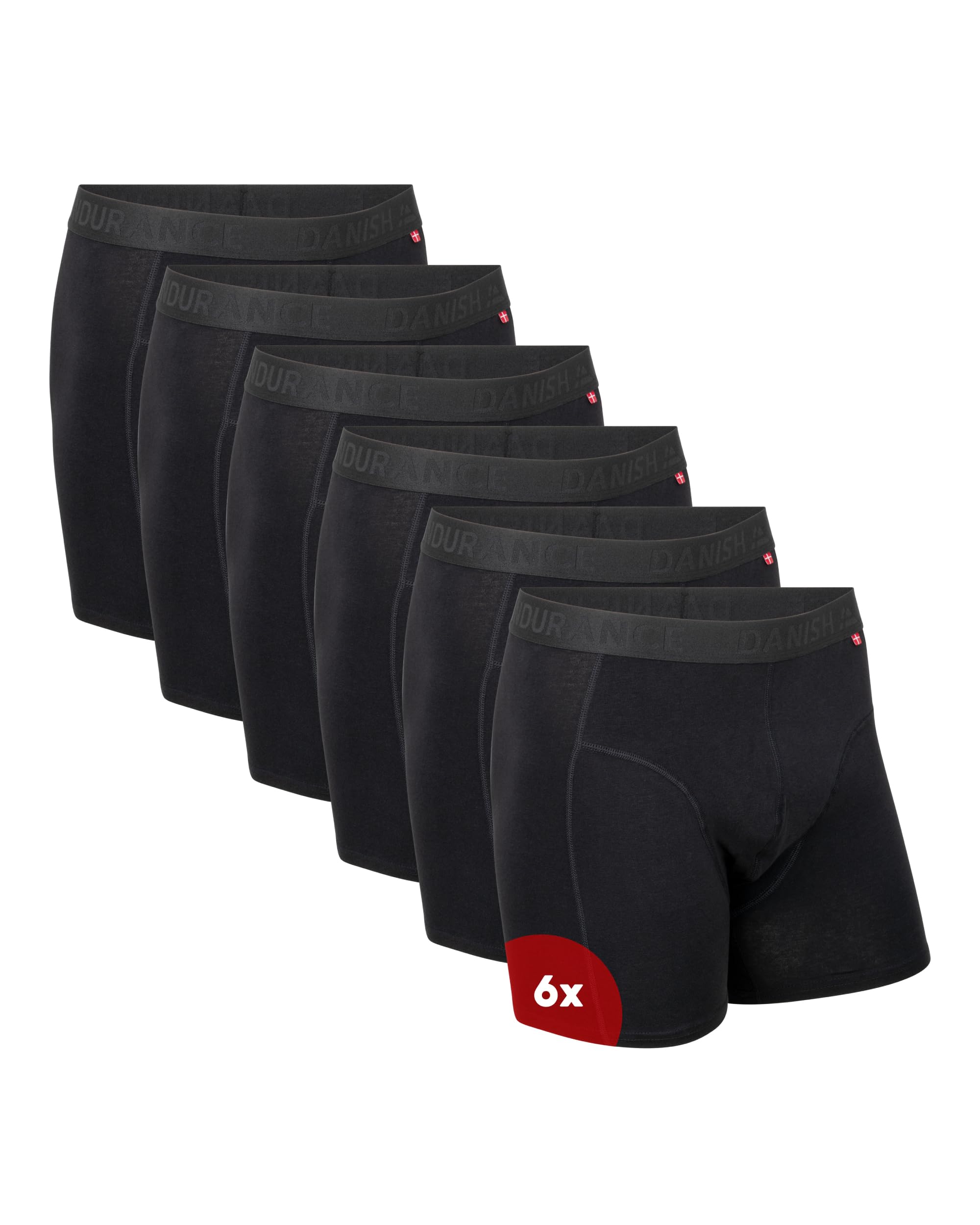 Photo 1 of DANISH ENDURANCE 6 Pack Men's Organic Cotton Boxer Briefs, Tag-free Underwear XX-Large Black 6-pack 6-pack