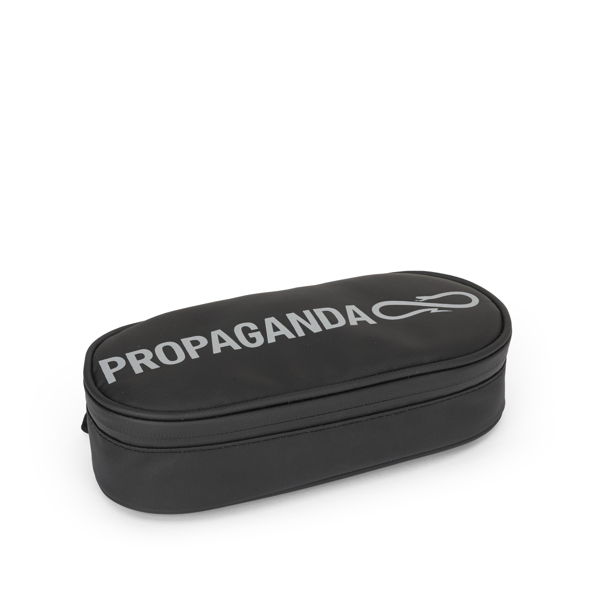 Franco Cosimo Panini Propaganda – Official Propaganda School Pencil Case, Oval Pencil Case, Lightweight, Compact, Easy to Carry and Store in Backpack, Practical Zip Closure, 8 x 22 x 8 cm, Black,