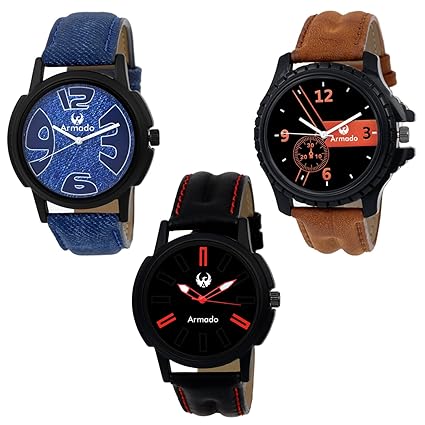 Analogue Blue:Black Round Dial Mens Watch(Ar-111561)