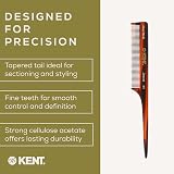 Kent Handmade 190mm Tail Comb A 8T Cellulose Acetate Fine Hair Sectioning view 4